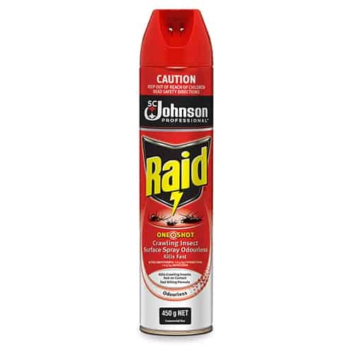 raid oneshot crawling insect surface spray odourless 450g