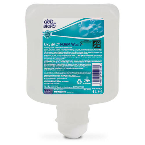 Deb OxyBac Antibacterial Foam Hand Wash 1L cartridge