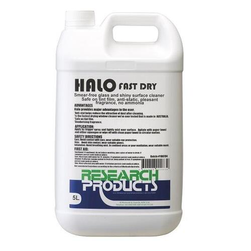 Oates Research Halo Fast Dry Glass & Shiny Surface Cleaner 5L