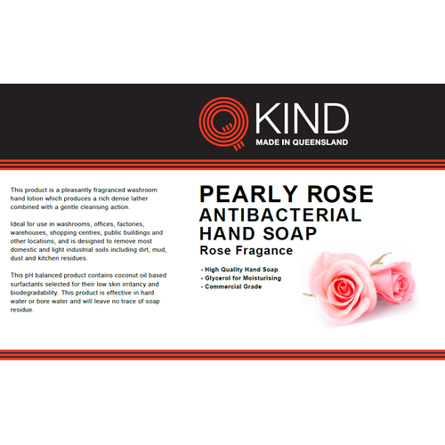 QKIND Pearly Rose Antibacterial Hand Soap 1L Pump Bottle