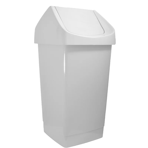 27L Swing Top Bin White