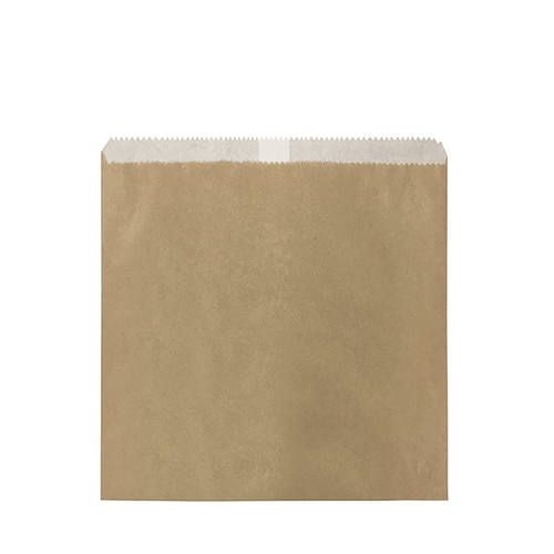 Castaway Greaseproof Lined Paper Bags (Size #2 Square Flat, Brown) 215 x 200mm 500/bundle
