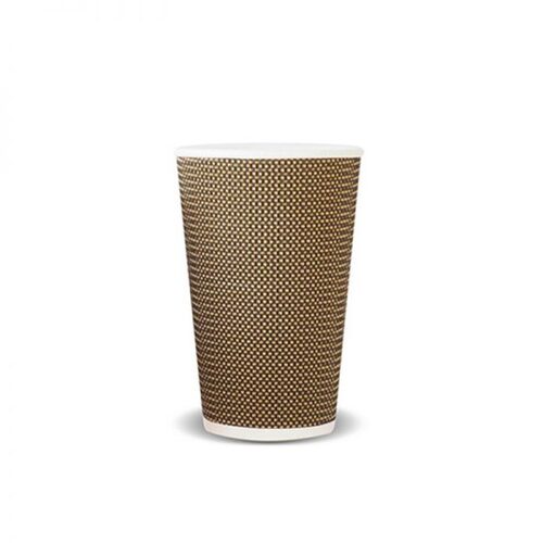 Triple Wall Brown Checker 16oz Coffee Cups 500/ctn