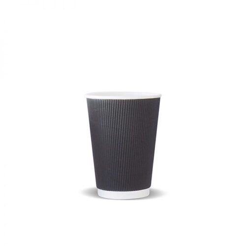 Triple Wall Black Ripple 16oz Coffee Cups 500/ctn