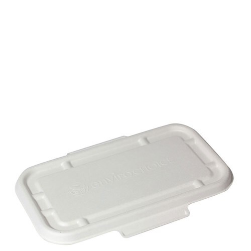 Rectangle Lid Suits natural fibre 750ml/ containers white 500/ctn