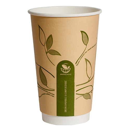 16oz Bio Double Wall Cup 500/ctn - Biodegradable & Compostable
