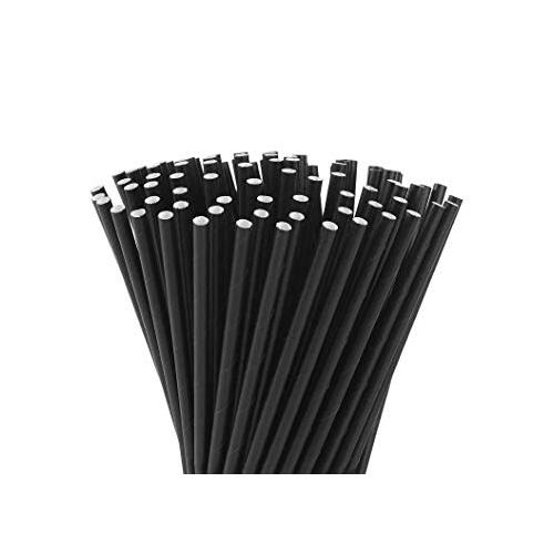 Regular Paper Drinking Straws - Black 2500/ctn