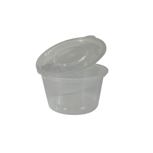 Capri Round Dipping Sauce Container 100ml with Hinged Lid 1000/ctn