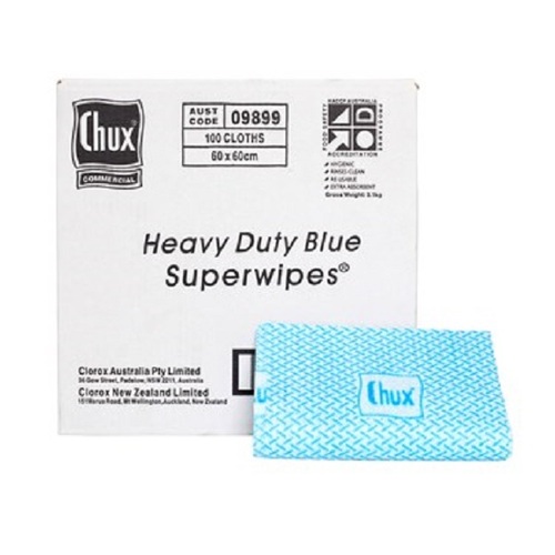 Chux Super Wipes 60x60cm Blue 100/ctn