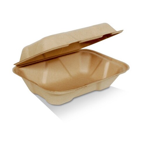 Greenmark Bamboo Takeaway 9x6x3" Clamshell - 200/ctn