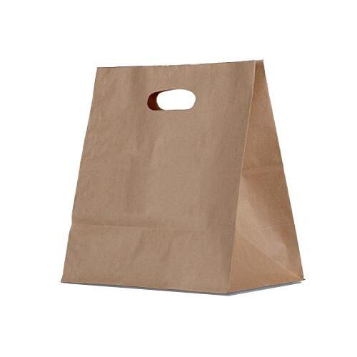 Brown Kraft Takeaway Paper Carry Bag / Die Cut Handle - 500 pcs/ctn