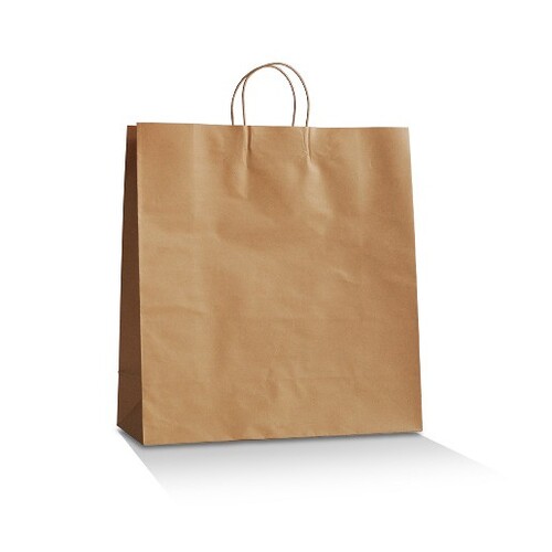 Greenmark Brown Kraft Paper Twist Handle Carry Bags - Medium Plus- 250 pcs/ctn
