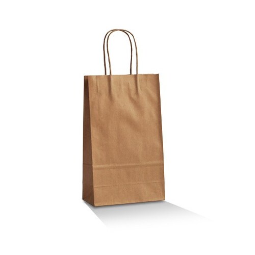 Brown Kraft Paper Twist Handle Carry Bags - Small - 500 pcs/ctn