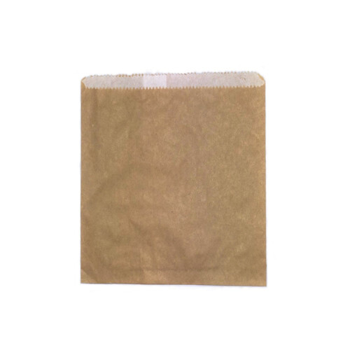 Greenmark 1 Square Brown Kraft Double Lined Grease Proof Paper Bags - 500 pc/ctn