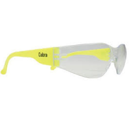 Cobra Clear Safety Glass with Yellow Frames - 12 pairs