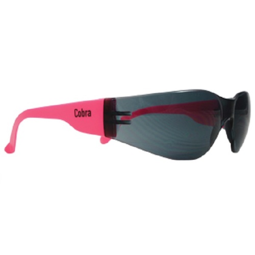 Cobra Smoke Safety Glasses with Pink Frames - 12 pairs