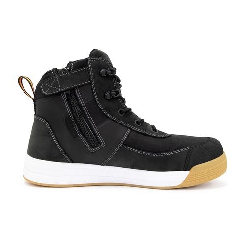 Bison Dune Low Cut Zip Side Lace Up Safety Boot Black