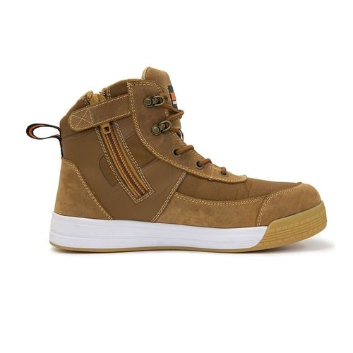 Bison Dune Low Cut Zip Side Lace Up Safety Boot Brown