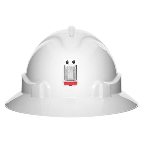 Pro Choice V6 Hard Hat Vented Full Brim + Lamp Bracket Ratchet Harness - White