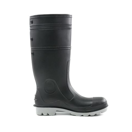 Bison INCA PVC/Nitrile Safety Gumboot Black/Grey