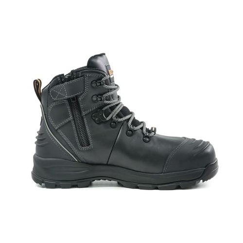 Bison XT Zip Side Lace Up Safety Boot Black