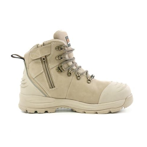 Bison XT Zip Side Lace Up Safety Boot Stone