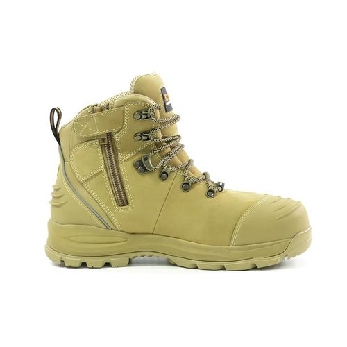 Bison XT Zip Side Lace Up Safety Boot Wheat 