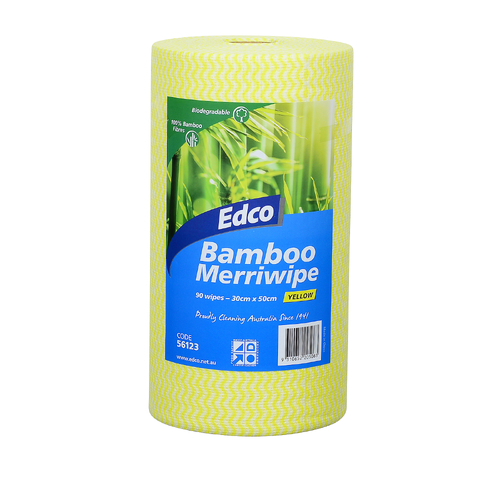 Edco Biodegradable Bamboo Merriwipes - YELLOW - 90wipes/roll