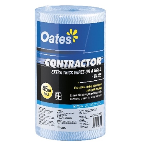 Oates Contractor Extra Thick Wipes Roll Blue