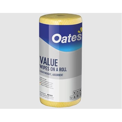 Oates Value Wipes on a Roll 90/roll Yellow