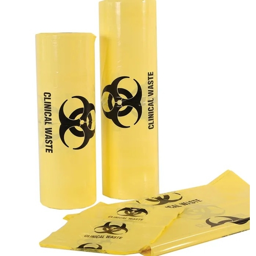 120L Yellow Clinical Waste Bags 490 x 1200mm 30um 100/ctn