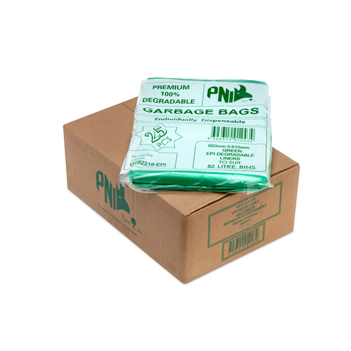 Rhino 82L EPI Premium Green Degradable Bin Liners 250/ctn