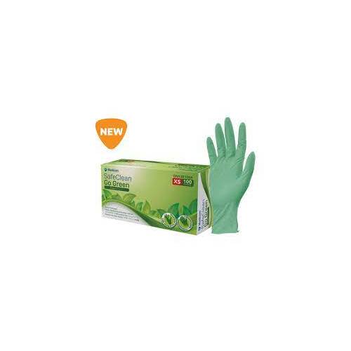 SafeClean Go Green Biodegradable Powder Free Nitrile Exam Gloves 100pk Large