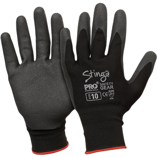Nylon Stinga Glove Large Black - Pair
