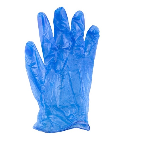 Blue Pre-Powdered Vinyl Gloves Large 100pk