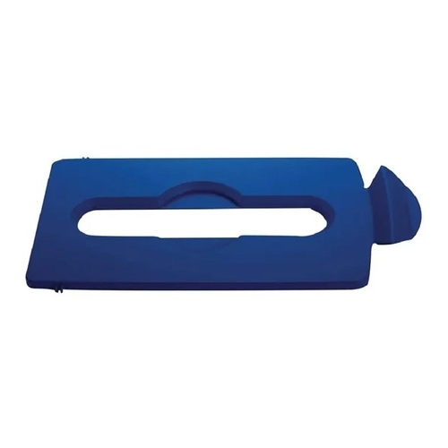Rubbermaid Slim Jim Recycling Station Blue Paper Slot Lid