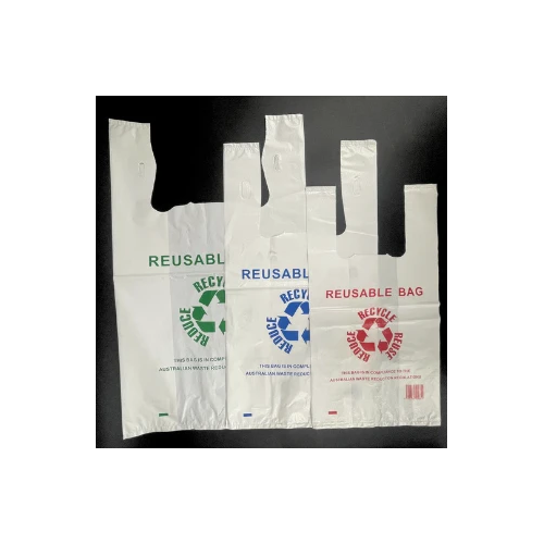 Reusable Retail Shopping Bag 80% Recycled LDPE Plastic - 500/ctn  (For legal use in QLD)