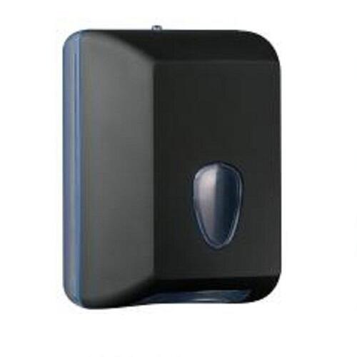 "Soft Touch" Interleaf Toilet Paper Dispenser Black