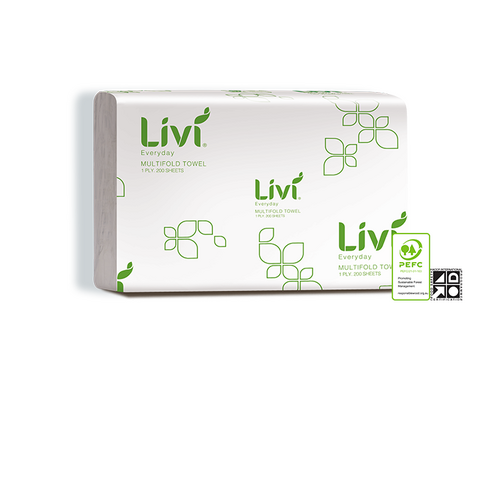 Livi Everyday Basics Multifold Hand Towel 1ply 4000/ctn