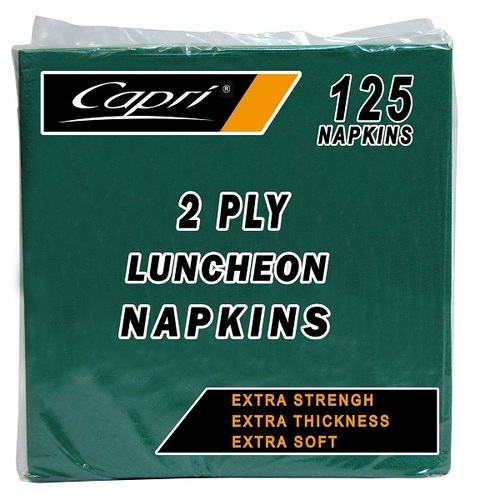 Capri Dark Green Lunch Napkin 2ply 2000/ctn Quarter Fold