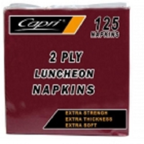 Capri Burgundy Lunch Napkin 2ply 2000/ctn Quarter Fold
