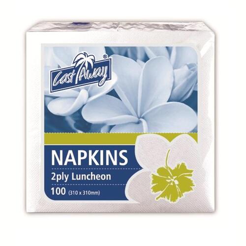 Castaway White Lunch Napkin 2ply Redifold 2000/ctn