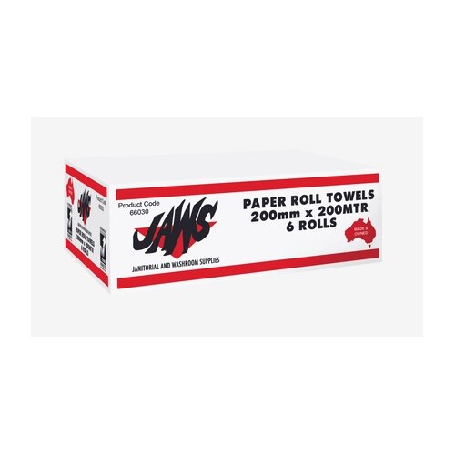 Jaws 1ply 200mAutocut roll towel 6/ctn