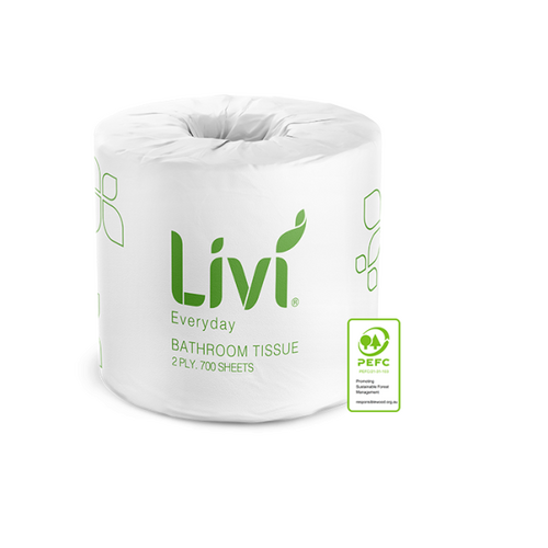 Livi Everyday Toilet Tissue 2ply 700 sheet 48/carton