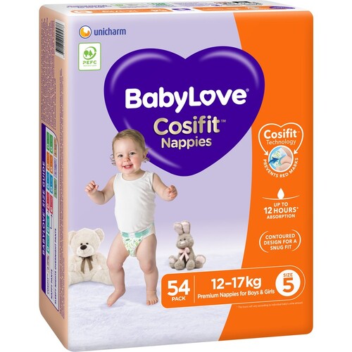 Baby Love Nappies Unisex size 5 Walker Jumbo Pack 12-17kg 84/ctn