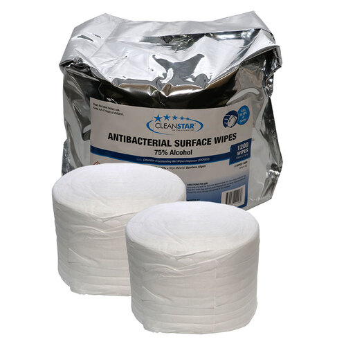 Antibacterial Alcohol Free Surface Wet Wipes - 1200 per Roll - 2 PACK