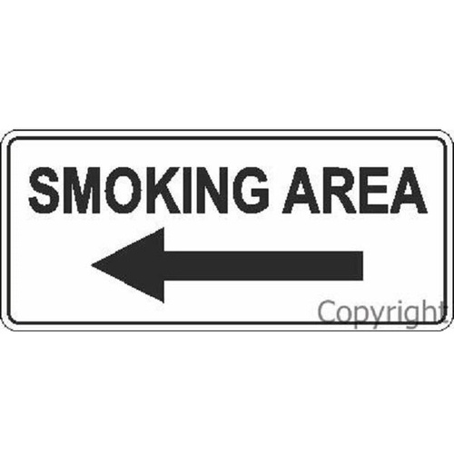 Smoking Area Sign Left