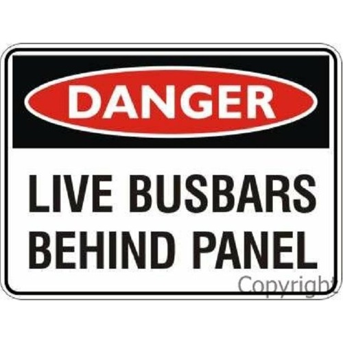 Danger Sign - Live Busbars Behind Panel