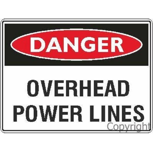 Overhead Power Lines - Danger Sign