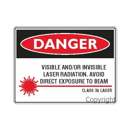 Danger Sign - Visible / Invisible Laser Radiation Avoid Direct Exposure